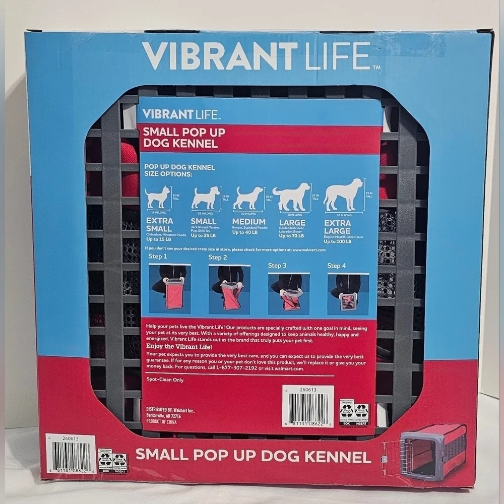NEW Vibrant life Small Pop-Up Dog Kennel